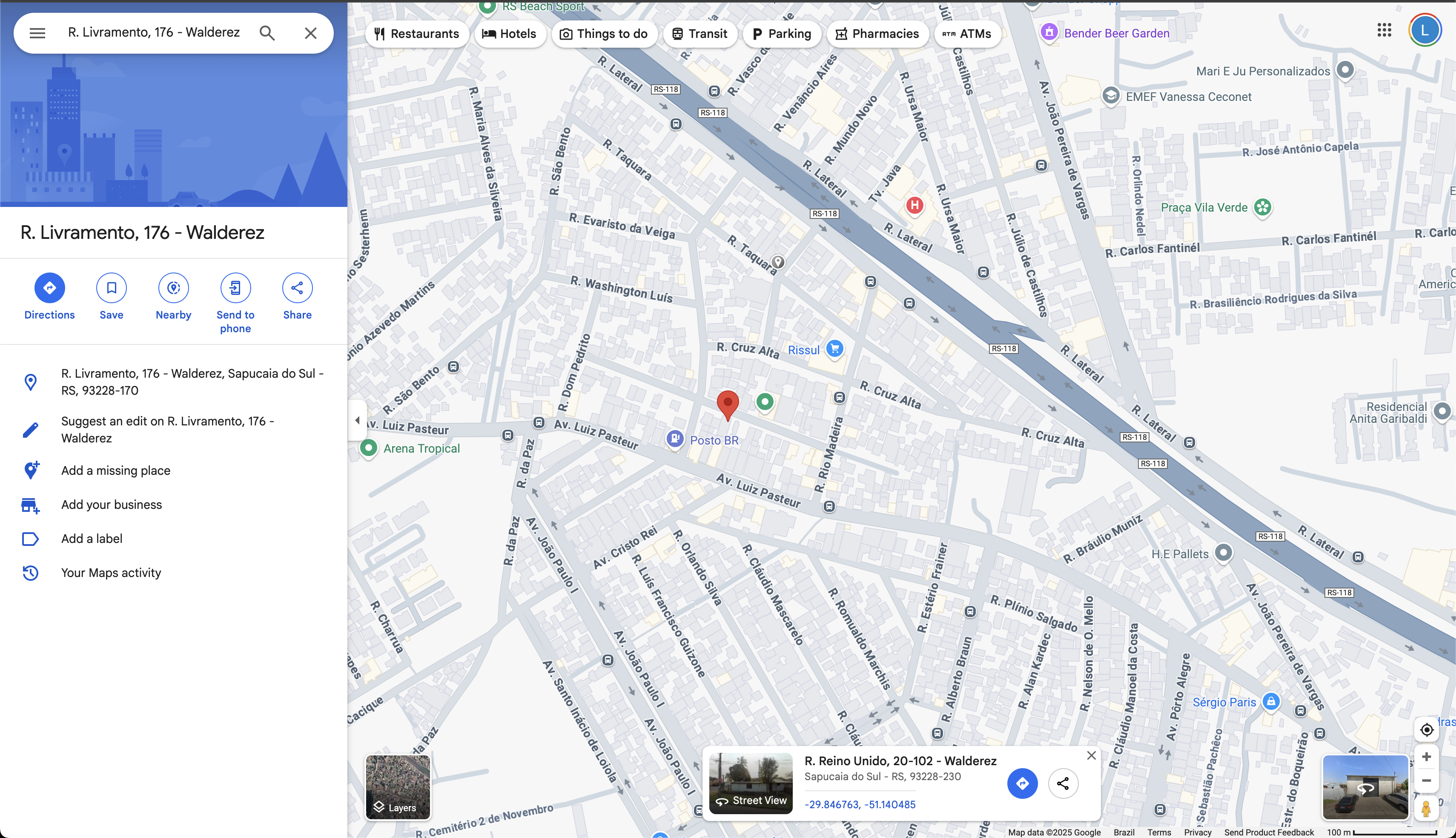 Localização da Silveira Auto Mecânica